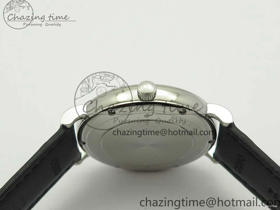 MIROTIME 0102 Portofino Automatic SS FKF 1:1 Best Edition White Dial SS Markers on Black Leather Strap A QuickDry 7138